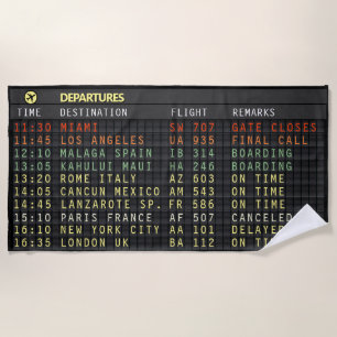 Serviette De Plage Carte d'aéroport (personnalisable)