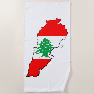 Serviette De Plage Carte du Liban avec aimant en pierre de drapeau