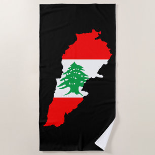 Serviette De Plage Carte du Liban avec aimant en pierre de drapeau