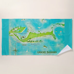Serviette De Plage Carte Grand Bahama