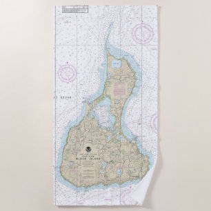 Serviette De Plage Carte marine de l'île Block 13217
