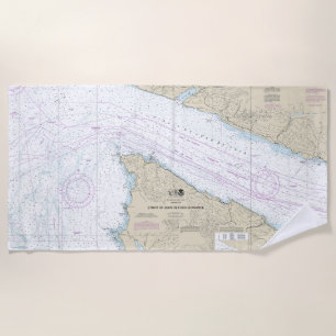 Serviette De Plage Carte nautique d'entrée du détroit de Juan de Fuca