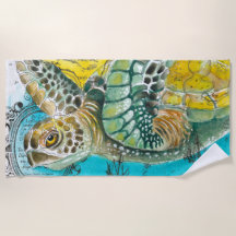 Carte Vintage de la tortue de mer blanche