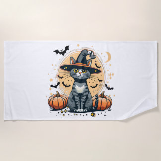 Serviette De Plage Cartes graphiques pour chat entourées