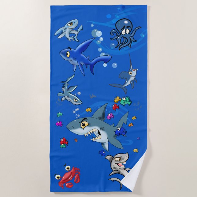 Serviette de plage Cartoon Ocean Beach (Devant)