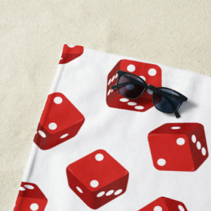 Serviette De Plage Casino Red Dice Motif