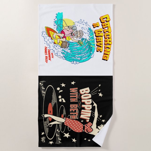 Serviette De Plage Catching A Wave and Boppin' With Beth beach servie (Devant)