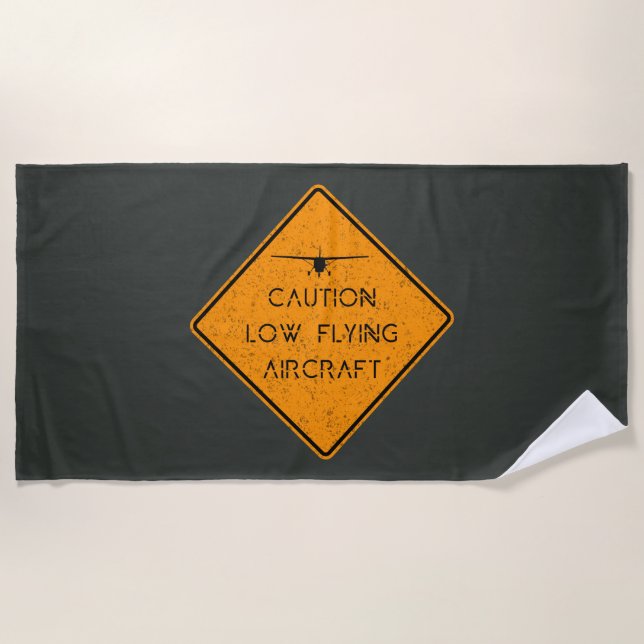 Serviette De Plage Caution Low Flying ✈️ (Devant)