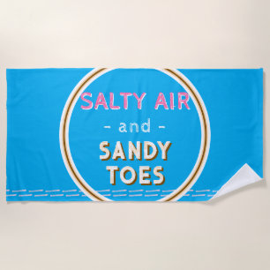 Serviette De Plage Cercle géométrique Bleu rose Salé AIr Jortes de sa