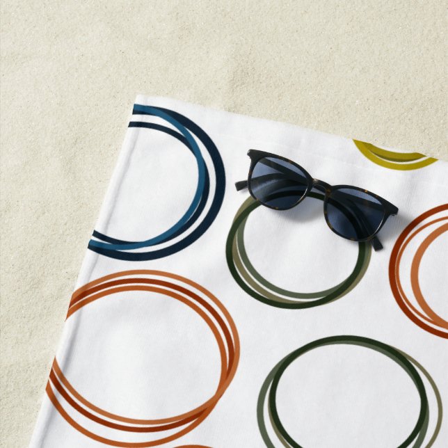 Serviette De Plage Cercles Boho (En situation)