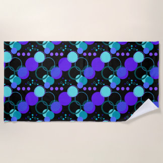 Serviette De Plage Cercles et formes rondes Motif en noir