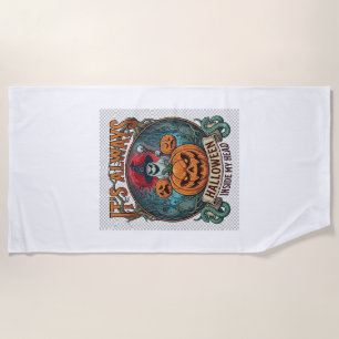 Serviette De Plage Cest Toujours Halloween Dans La Tête Citrouille Fa