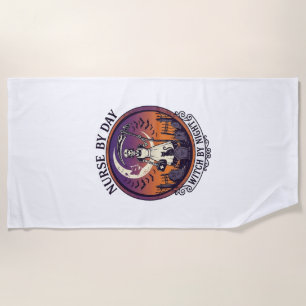 Serviette De Plage Ch Meow Château Hanté Halloween (3)_1
