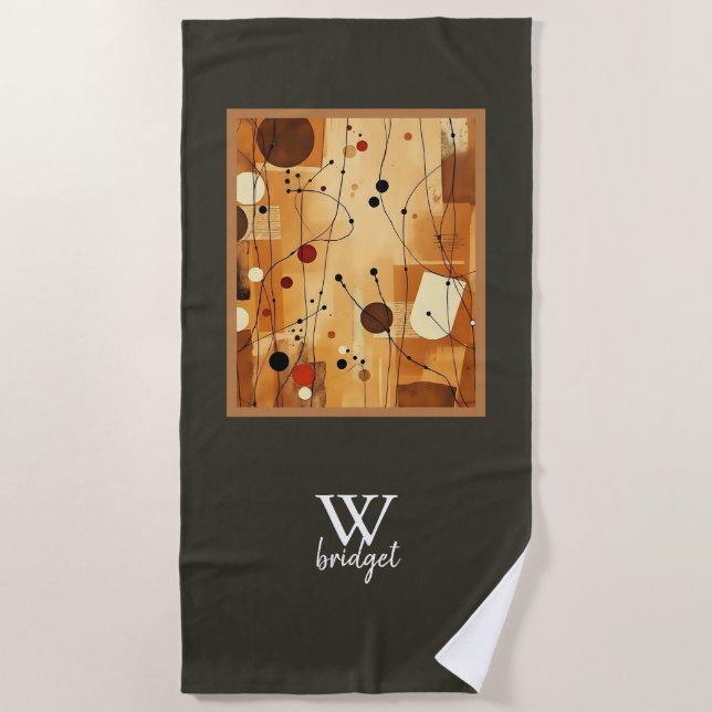 Serviette De Plage Chaleureux Abstrait Aquarelle Flow Beach Towel (Devant)