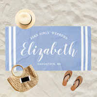 Chambray bleu Week-end entre filles Monogramme Nom