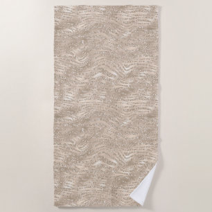Serviette De Plage Champagne Gold White Glitzy Parties scintillant Ze