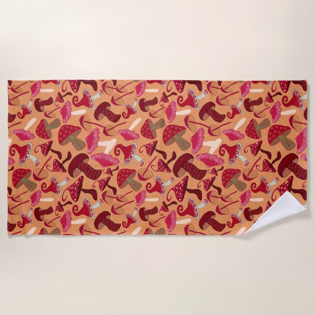 Serviette De Plage Champignons mignons (Devant)
