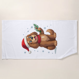Serviette De Plage Chapeau de Père Noël de Terre-Neuve