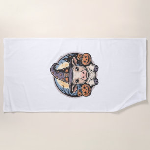 Serviette De Plage Chapeau de sorcière de veau Halloween mignon Gravu