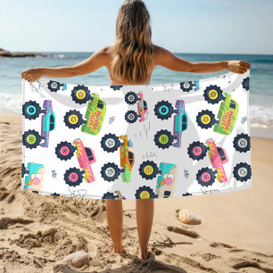 Serviette De Plage Chariot Monster couleur d'aquarelle moderne