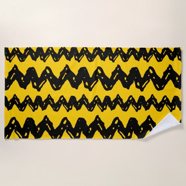 Serviette De Plage Charlie Brown Zig Zag Motif (Devant)