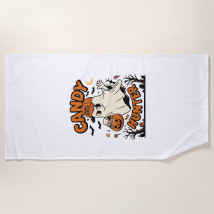 Serviette De Plage Chasseur de bonbons Halloween Fantôme Citrouille S
