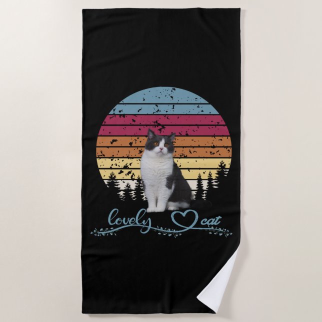 Serviette De Plage Chat (Devant)