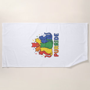 Serviette De Plage Chat arc-en-ciel vintage Purride Vector Design_1