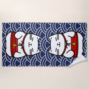 Serviette De Plage Chat chanceux japonais ou Maneki-Neko