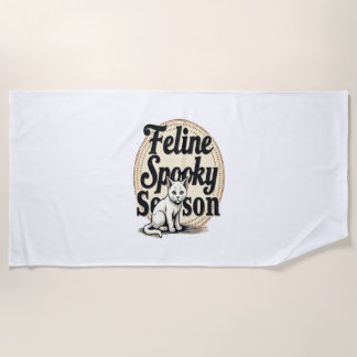Serviette De Plage Chat de la saison Éffrayante Feline