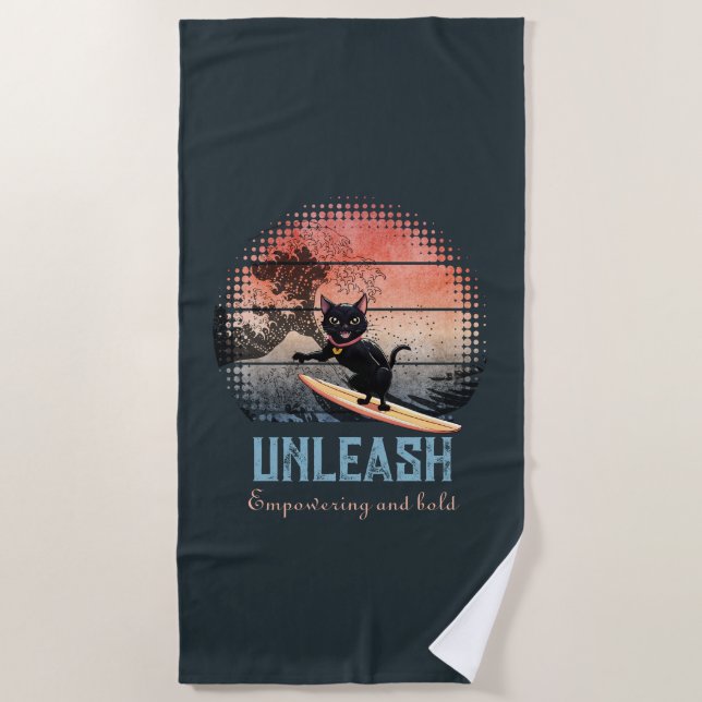 Serviette De Plage Chat d'équitation Sunset (Devant)