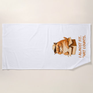 Serviette De Plage Chat mignon avec Casquette en boîte | J'Ai Presque