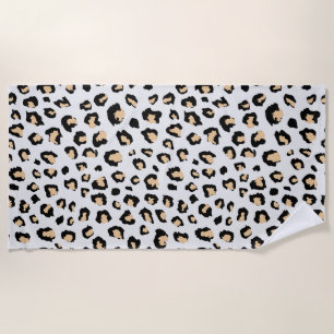 Serviette De Plage Chat sauvage léopard de la peau Brown noire