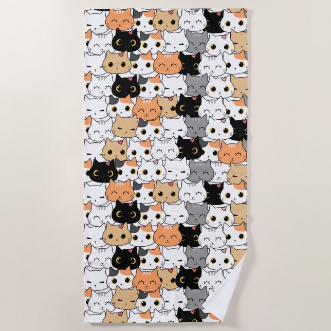 Serviette De Plage Chats (Devant)