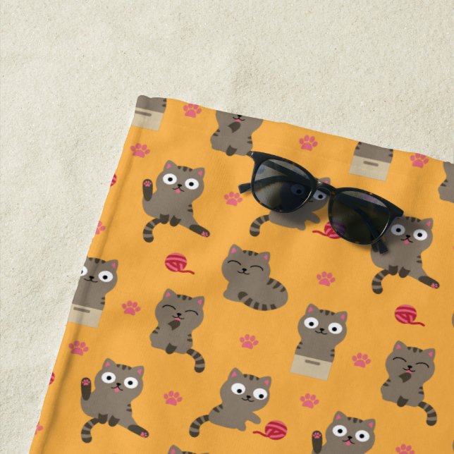Serviette De Plage Chats (En situation)