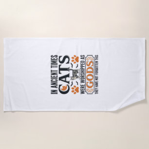 Serviette De Plage Chats Anciens Drôles Adorés Comme Dieux Chemise Vi