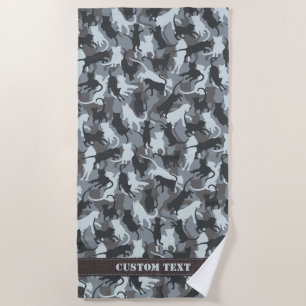 Serviette De Plage Chats Camouflage urbain