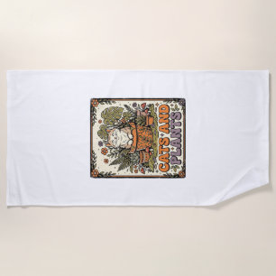 Serviette De Plage Chats Et Plantes Chat Plantes Cottagecore Vintage