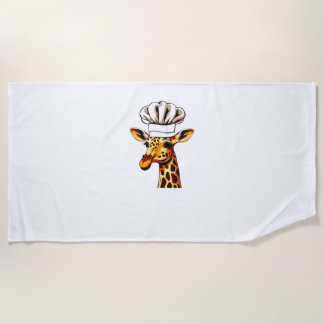 Serviette De Plage Chef Giraffe - Cute Giraffe Dans Un Chef Casquette