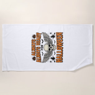 Serviette De Plage Chemise crâne Halloween Gravure vintage Citation d
