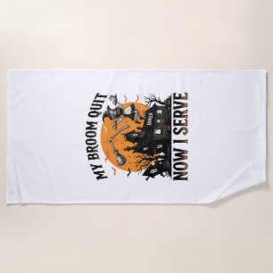 Serviette De Plage Chemise d'attendant d'Halloween Balai Cassa Humour