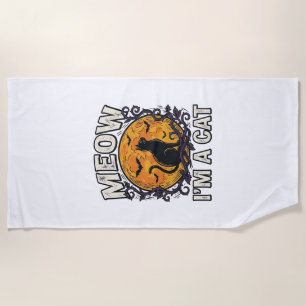 Serviette De Plage Chemise de chat Halloween Miaou Je suis un chat Vi