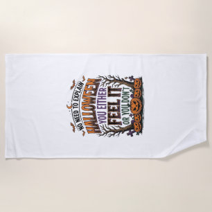 Serviette De Plage Chemise de citation Halloween Citrouille Chauve-so