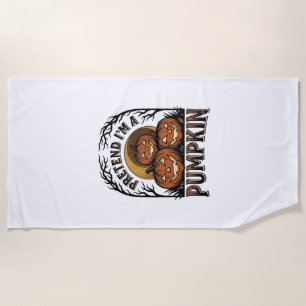 Serviette De Plage Chemise de citrouille d'Halloween Fais semblant qu