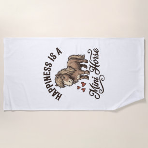 Serviette De Plage Chemise de conception de cheval miniature gravure 