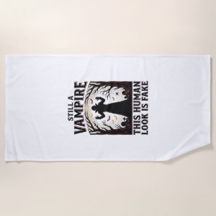 Serviette De Plage Chemise de costume de vampire drôle d'Halloween dé