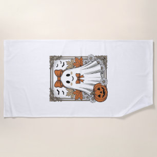 Serviette De Plage Chemise de fantôme Halloween mignonne gravure vint