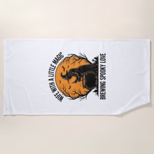 Serviette De Plage Chemise de femme Halloween Vintage Sorcière Chaudr