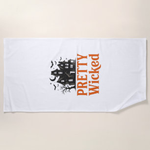 Serviette De Plage Chemise de maison hantée Halloween vintage Pretty