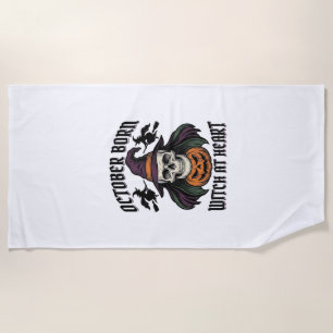 Serviette De Plage Chemise de sorcière d'octobre Halloween vintage an
